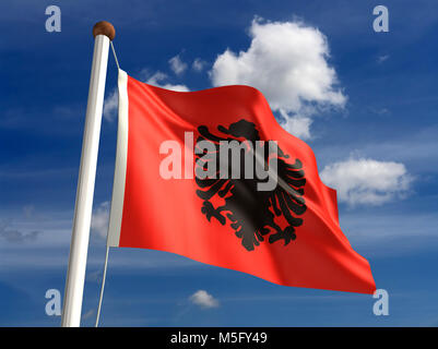 Albanien Flag (mit clipping path) Stockfoto