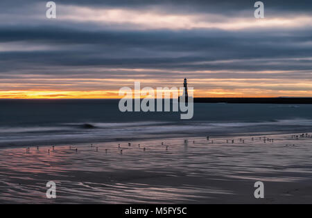 Roker Strand vor der Morgendämmerung Stockfoto