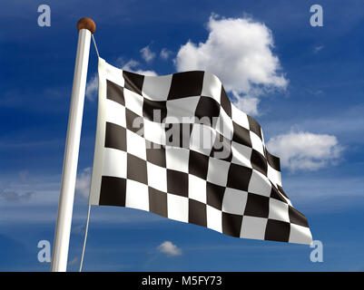 Checkered Flag (mit clipping path) Stockfoto