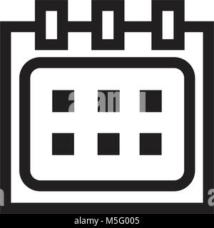 Symbol "Kalender" Linie auf weißem Hintergrund für Ihre Web- und mobile App Design isoliert, Vektor, Abbildung Stock Vektor