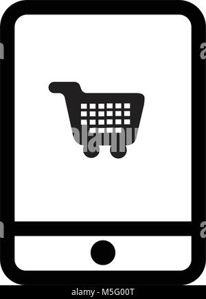 Online Shopping Symbol line outline Style auf weißem Hintergrund für Ihre Web- und mobile App Design isoliert, Vektor, Abbildung Stock Vektor