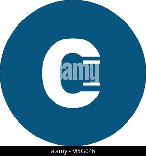 Abstrakte Buchstaben C Logo vector Font. Futuristische Entwurf schreiben. High Quality Line Single Sign-On. Elegante kreative weißes Symbol auf farbigen Hintergrund. Lat. Stock Vektor