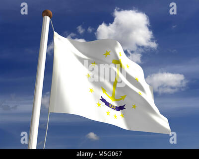 Rhode Island Flagge (mit clipping path) Stockfoto