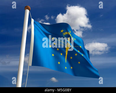 Indiana Flagge (mit clipping path) Stockfoto