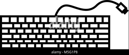 Symbol Tastatur line outline Style auf weißem Hintergrund, die Abbildung ist, Vektor, Pixel, perfekt für Web und Print. Lineare schürt und fi Stock Vektor