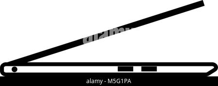 Laptop Symbol line outline Style auf weißem Hintergrund, die Abbildung ist, Vektor, Pixel, perfekt für Web und Print. Lineare schürt und füllen Stock Vektor