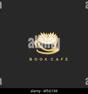 Abbildung: eine Tasse Kaffee mit einem Buch Stock Vektor