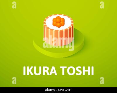 Ikura toshi isometrische Symbol Farbe Hintergrund isoliert Stock Vektor