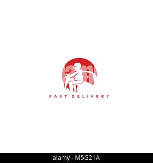 Minimale Delivery Man logo Vektor Stock Vektor