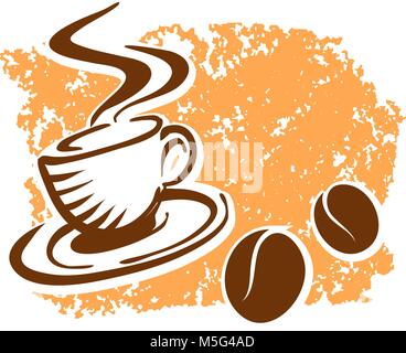 Frischer Kaffee Poster Design Hintergrund. Konzept Vektorgrafiken mit kopieren. Ideal für Lebensmittel Preis Etikettierung und Poster Layouts. Stock Vektor