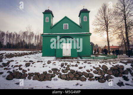 Fassade der Moschee in Kruszyniany Dorf, ehemaligen Polnischen Tataren Beilegung innerhalb von sokolka County, Woiwodschaft Podlachien, Polen Stockfoto