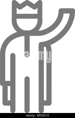 Einfache König, Prinz, leader line Symbol. Symbol und Zeichen Vector Illustration Design. Auf weissem Hintergrund Stock Vektor