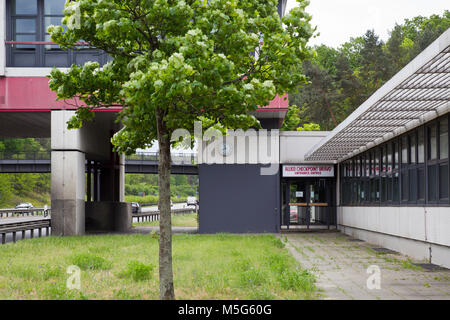 Berlin, Deutschland - 24. Mai 2017: die ehemaligen Checkpoint Bravo oder Checkpoint B war die wichtigste Autobahn Grenzübergang zwischen West Berlin und des Deutschen Stockfoto