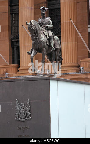 Statue von König George V, König George Square, Brisbane, Australien Stockfoto