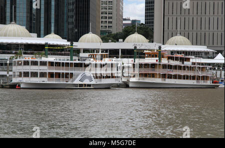 Eagle Street Pier, Brisbane River, Australien Stockfoto