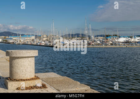 Bitt auf dem Pier von Viareggio, Lucca, Toskana, Italien Stockfoto