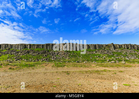 Die Basalt gerduberg Klippen in West Island entfernt Stockfoto