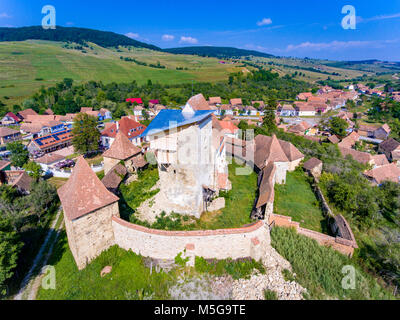 Roades befestigte Sächsische Kirche in Siebenbürgen Rumänien in der Nähe von Sighisoara und Birthälm Stockfoto