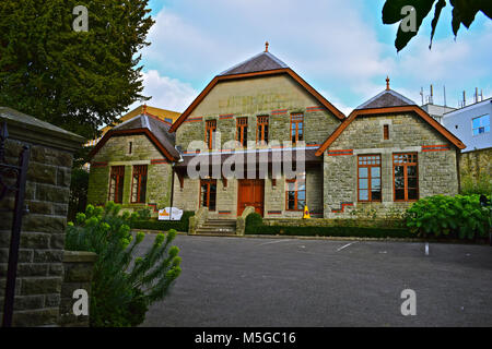 Nolton Gericht. Bridgend. Dieses Gebäude wurde die alte Kiste Klinik/Cottage Hospital. Y Rhyd Y Bont. Jetzt durch Täler 2 Küste, einem lokalen Wohnungsbaugesellschaft belegt Stockfoto