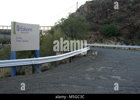 Eskom Generation Station Eingang, Gariep Dam, Südafrika Stockfoto