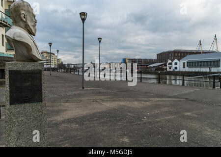 Samuel Plimsoll MP, die plimsoll Line auf Schiffen, um Überlastung zu vermeiden. Bristol UK Stockfoto