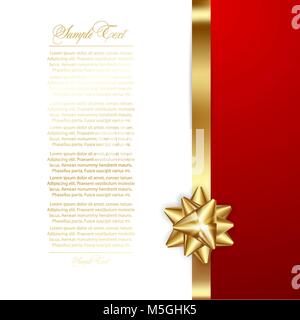 Gold Bögen mit Band. Geburtstag Vorlage. Stock Vektor