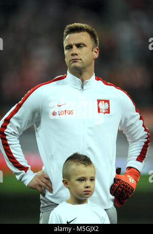 WROCLAW, Polen - November 17, 2015: EURO 2016 Europameisterschaft freundliches Spiel Polen - Tschechische Republik o/p Artur Boruc Stockfoto