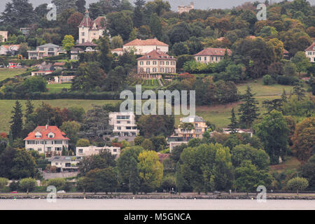 Villa Diodati - Cologny (Genf) - Ansicht von "La Perle du Lac' Stockfoto