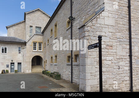 Ruthin Jail in Nordwales, das im Jahre 1795 erbaut und im Jahre 1916 geschlossen wurde, ist heute eine Touristenattraktion und beherbergt die Archive der Grafschaft Stockfoto