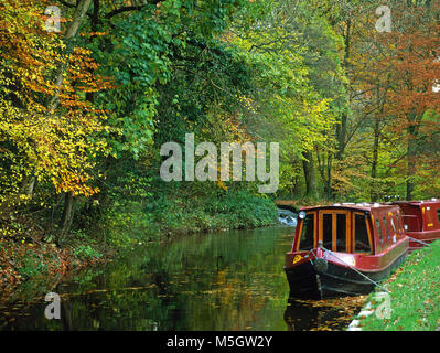 Auf der Monmouthshire und Brecon Canal, in der Nähe von Llangynidr, Crickhowell, Powys Stockfoto