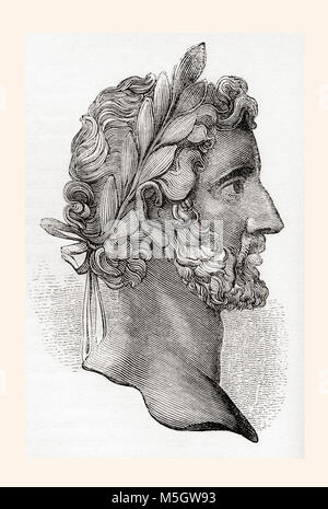 Antoninus Pius, 86 - 161 AD, aka Antoninus. Römische Kaiser. Aus Old England: eine bildliche Museum, veröffentlicht 1847. Stockfoto