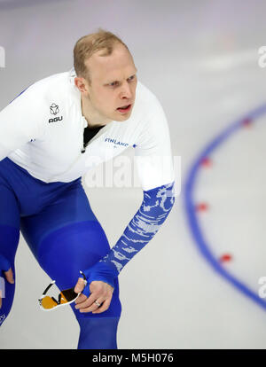 Gangneung, Südkorea. 23 Feb, 2018. PEKKA KOSKELA von Finnland im Eisschnelllauf: Männer 1.000 m bei Gangneung Oval während der Olympischen Spiele 2018 Pyeongchang. Credit: Scott Mc Kiernan/ZUMA Draht/Alamy leben Nachrichten Stockfoto