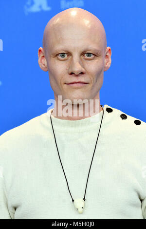 22 Februar 2018, Deutschland, Berlin: Berlinale, Pressekonferenz, "Berühre mich nicht": Schauspieler Tomas Lemarquis von Island. Der Film ist als Teil der Berlinale. Quelle: dpa Picture alliance/Alamy leben Nachrichten Stockfoto