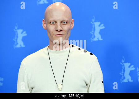 22 Februar 2018, Deutschland, Berlin: Berlinale, Pressekonferenz, "Berühre mich nicht": Schauspieler Tomas Lemarquis von Island. Der Film ist als Teil der Berlinale. Quelle: dpa Picture alliance/Alamy leben Nachrichten Stockfoto