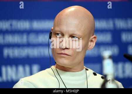 22 Februar 2018, Deutschland, Berlin: Berlinale, Pressekonferenz, "Berühre mich nicht": Schauspieler Tomas Lemarquis von Island. Der Film ist als Teil der Berlinale. Quelle: dpa Picture alliance/Alamy leben Nachrichten Stockfoto