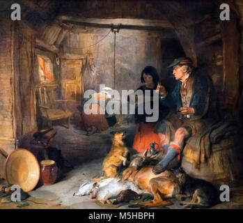 Edwin Landseer. Innenraum der Highlander Haus von Sir Edwin Henry Landseer (1802-1873), Öl auf Karton, c 1831 Stockfoto