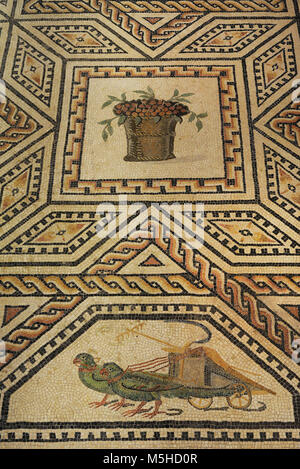 Dionysos Mosaik. Detail. 3. Jahrhundert. Roman. Ist der Boden der Festsaal eingerichtet, auf der Westseite des Peristyl eines großen Hauses. In Köln gefunden. Römisch-germanisches Museum. Köln. Deutschland. Stockfoto