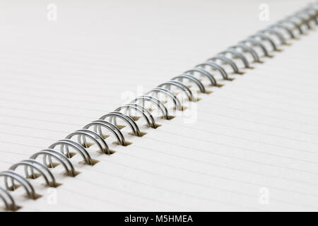 Offene Spirale notebook leeres Papier Stockfoto