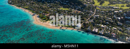 Antenne. Lanikai Beach, Kailua, Oahu, Hawaii Stockfoto