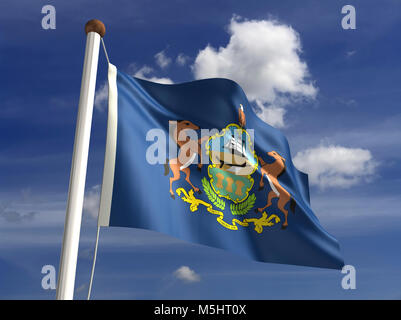 Pennsylvania Flag (mit clipping path) Stockfoto