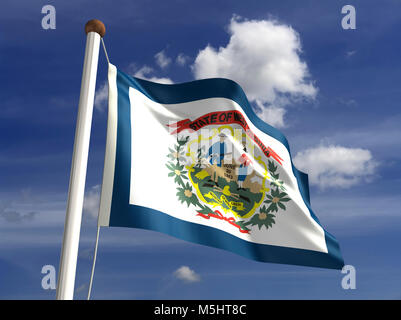 West Virginia Flagge (mit clipping path) Stockfoto