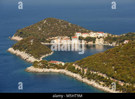 Kleine Adria Dorf Zaklopatica auf der Insel Lastovo, Kroatien. Stockfoto