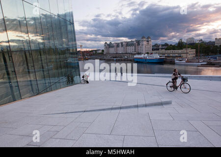 Steigung der Osloer Oper, Snøhetta Architekt, Oslo, Norwegen Stockfoto