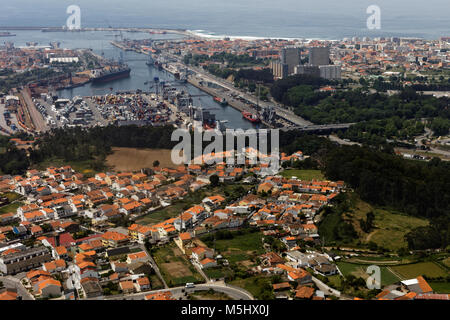 Blick auf den Hafen von Leixões in Matosinhos, Porto, Portugal Stockfoto