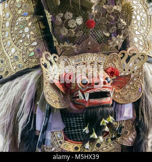 Barong (Lion-Geist) von balinesischen Calon Arang traditionellen Tanz close-up, Ubud, Bali Stockfoto