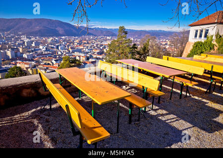 Stadt Graz Viewpoint und restplace auf dem Schlossberg, Steiermark Österreich Stockfoto