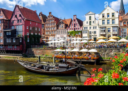 Deutschland, Niedersachsen, Lüneburg, Altstadt, Hafen, Stint, Markt Stockfoto