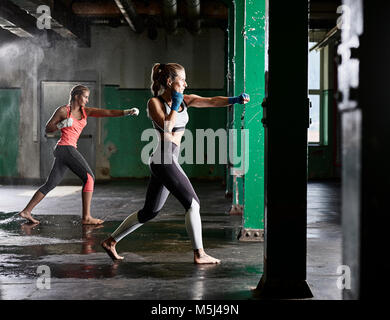 Zwei Frauen in Martial Arts training Stockfoto
