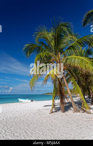 Karibik, Dominikanische Republik, Strand auf der karibischen Insel Isla Saona Stockfoto