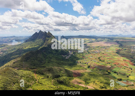 Mauritius, Ansicht von Le Pouce Berg zu gipfeln Grand Peak, Creve Coeur und Pieter sowohl Stockfoto